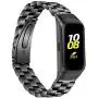E ECSEM Compatible with Samsung Galaxy Fit SM-R370 Bands, Galaxy Fit Watch Band Solid Stainless Steel Metal Replacement Bracelet Strap fit Galaxy Fit SM-R370 Smart Watch, Adjustable (Black)
