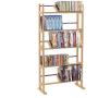 Atlantic Element Media Storage Rack - Holds Up to 230 Cds or 150 Dvds, Contemporary Wood & Metal Design with Wide Feet for Greater Stability, PN35535687 In Maple