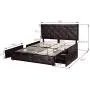 Allewie Queen Platform Bed Frame with 4 Drawers and Headboard/Diamond Stitched Button Tufted Upholstered Mattress Foundation with Storage, Brown Allewie Queen Platform Bed Frame with 4 Drawers and Headboard/Diamond Stitched Button Tufted Upholstered Mattress Foundation with Storage, Brown