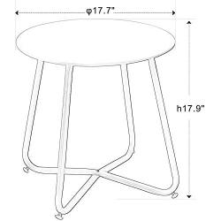 Grand patio Round Metal Side/End Table, Steel Patio Coffee Table for Bistro, Porch, Weather Resistant Outside Table Small (Red)