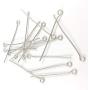 100pcs'' 9'' Shape Eye pins Stainless Steel Head Pin 32mm DIY Stainless Steel Metal Connector for Jewelry Earring Pendant Light Accessories Parts (Silver, 100pcs 32mm)