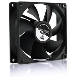 AAB Cooling Black Silent Fan 9 - Silent and Efficient 92mm Fan with 4 Anti-Vibration Pads, PC Fan, Computer Fan, 12V, CPU Fan, Quiet Fan