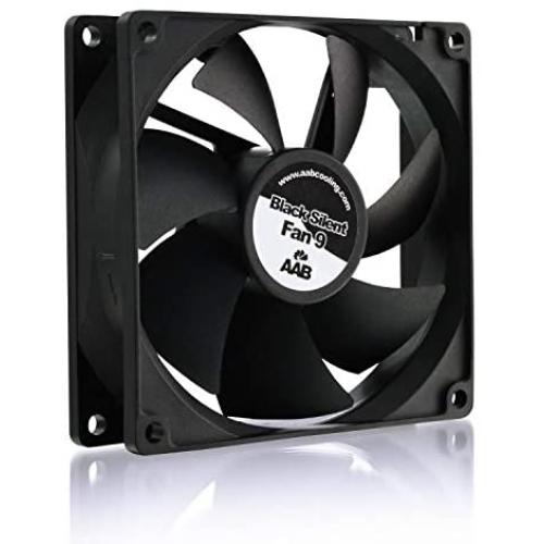 AAB Cooling Black Silent Fan 9 - Silent and Efficient 92mm Fan with 4 Anti-Vibration Pads, PC Fan, Computer Fan, 12V, CPU Fan, Quiet Fan