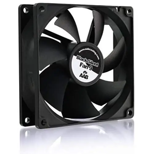 AAB Cooling Black Silent Fan 9 - Silent and Efficient 92mm Fan with 4 Anti-Vibration Pads, PC Fan, Computer Fan, 12V, CPU Fan, Quiet Fan AAB Cooling Black Silent Fan 9 - Silent and Efficient 92mm Fan with 4 Anti-Vibration Pads, PC Fan, Computer Fan, 12V, CPU Fan, Quiet Fan