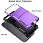 VEGO Compatible for iPhone SE 2020 Case, iPhone 6 6s 7 8 Case Wallet Credit Card Holder Dual Layer Armor Hard Shell Back Protective Shockproof Anti Scratch Rubber Bumper Cover Case 4.7 inch, Purple VEGO Compatible for iPhone SE 2020 Case, iPhone 6 6s 7 8 Case Wallet Credit Card Holder Dual Layer Armor Hard Shell Back Protective Shockproof Anti Scratch Rubber Bumper Cover Case 4.7 inch, Purple