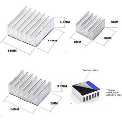 Smalloo 40 PCS Aluminum Heatsinks Kit with Thermal Conductive Adhesive Tape for Raspberry Pi/CPU/GPU VGA/RAM/VRAM/VRM/IC/Chips LED/MOSFET Transistor