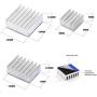 Smalloo 40 PCS Aluminum Heatsinks Kit with Thermal Conductive Adhesive Tape for Raspberry Pi/CPU/GPU VGA/RAM/VRAM/VRM/IC/Chips LED/MOSFET Transistor