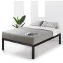 Mellow 18 inch Heavy Duty Steel Platform Beds w/Wood Slat Mattress Foundation, King, Black