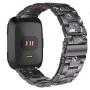 Ayeger Band Replacement for Fitbit Versa/Versa 2 Smart Watch/Special/Lite Edition, Fashion Resin Wristbands Women Men Replacement Bracelet Metal Stainless Steel Black Buckle(Black)