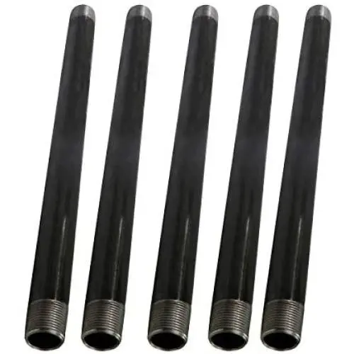 Supply Giant 3/4 Inch x 60 Inch Black Steel Pipe, Threaded Three Quarter Inch Malleable Fitting Build DIY Vintage Furniture, (Pack Of 5) Supply Giant 3/4 Inch x 60 Inch Black Steel Pipe, Threaded Three Quarter Inch Malleable Fitting Build DIY Vintage Furniture, (Pack Of 5)