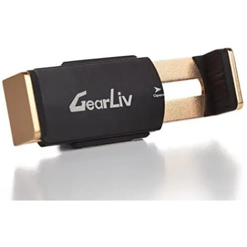GearLiv Car Air Vent Phone Holder with 360° Rotation Compatible with iPhone X, 8/8 Plus/6S/6 Plus 5S SE, Samsung Galaxy Note 6/S7, GPS and Other Devices Up to 3.3 Inches Wide - Saturn (Gold)
