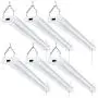 Sunco Lighting 6 Pack LED Utility Shop Light, 4 FT, Linkable Integrated Fixture, 40W=260W, 5000K Daylight, 4100 LM, Frosted Lens, Surface/Suspension Mount, Pull Chain, Garage - ETL, Energy Star