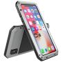 iPhone Xs Max Case, TCM Aluminum Metal Case - Water Resistant Shockproof Heavy Duty Tempered Glass Screen Protector Dual Layer Protective Case for Apple iPhone Xs Max-Silver