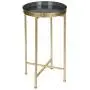 Kate and Laurel Celia Round Metal Foldable Tray Accent Table, Gray with Gold Base Kate and Laurel Celia Round Metal Foldable Tray Accent Table, Gray with Gold Base