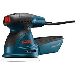 Bosch ROS20VSC Palm Sander - 2.5 Amp 5 in. Corded Variable Speed Random Orbital Sander/Polisher Kit with Dust Collector and Soft Carrying Bag, Blue