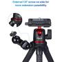 ULANZI Camera Tripod, Mini Flexible Tripod Stand with Hidden Phone Holder w Cold Shoe Mount, 1/4 Screw for Magic Arm, Universal for iPhone 11 Pro Max XS Max X 8 7 Samsung Canon Nikon Sony Cameras