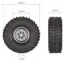 #N/V 4Pcs 1.9 Inch 120mm Rubber Tires Tire with Metal Wheel Rim Set for 1/10 Traxxas TRX-4 SCX10 RC4 D90 RC Crawler Car Part