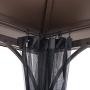 Sunjoy A102009100 Lindsay 10x12 ft. Steel Gazebo with 2-Tier Hip Roof Hardtop, Brown