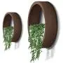 SHES HOME Morden Round Indoor Wall Succulent Hanging Planter, Metal Decorative Freestanding Mount Holder with Glass (Dark-Brown) SHES HOME Morden Round Indoor Wall Succulent Hanging Planter, Metal Decorative Freestanding Mount Holder with Glass (Dark-Brown)