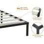 ZIYOO Bed Frame 16 Inch Metal Platform Bed with Wooden Slat Support,3500lbs Heavy Duty/Strengthen Support Mattress Foundation,Noise Free,Queen,Black
