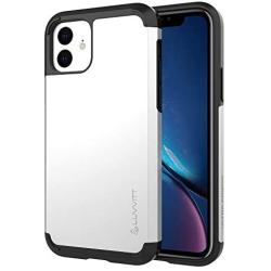 Luvvitt Ultra Armor Case Designed for iPhone 11 2019 with Removable Metal Plate for Magnetic Holder (car Phone Mount Cradle is not Included) for Apple iPhone XI 11 6.1 inch Screen - Silver