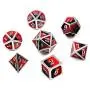 Metal Game Dice Set D&D,DNDND Heavy Metallic DND Dice Set with Grogeous Gift Metal Tin for Dungeons and Dragons Tabletop Games Blender Red and Black