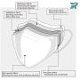 Ratone KN95 (Box of 25) Disposable Three Dimensional Protective 5 Layer Face Mask, Disposable, White