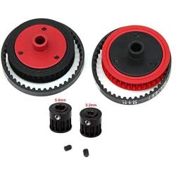 LAFEINA RC Car Belt Drive Transmission Gear System for 1/10 Scale RC Crawler Car Axial SCX10 II 90046 Upgrade Parts (3.2mm Black)