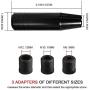 Aluminum Weighted Manual Shift knobs, Long Stick Shift Knob Gear Shifter Knobs, Car Accessories Lever Cover Head 5 inch Universal Shifter Knobs with 3 Threaded Adapters M8 M10 M12 x 1.25(Black)