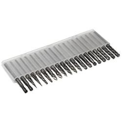 Carbide Burrs Set JESTUOUS 1/8 Shank Diameter Double Cut Tungsten Carbide Burs Rotary File Carving Grinding Bit for Die Grinder Rotary Drill Tool 20pcs