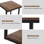 Tangkula 3-Tier Sofa Side Table, Nightstand with Storage Shelf, Sturdy Metal Frame, Ladder-Shaped Chair Side Table, Brown Tabletop Storage Shelf for Living Room or Bedroom (Brown)