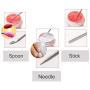 ISKYBOB 2 Sets Silicone Resin Mold Tool Set Stirring Needle Spoon Jewelry Making Kit, Pink+Rose Red