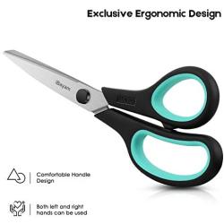 iBayam Scissors, 8 Inch Multipurpose Scissors 3-Pack, Ultra Sharp Blades, Comfort-Grip Handles, Heavy Duty Sharp Scissors for Office Home School Teacher Older Kids Classroom Class Craft Supplies