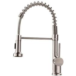 GIMILI Kitchen Faucet with Pull Down Sprayer Commercial Single Handle Lever Spring Kitchen Sink Faucet Brushed Nickel