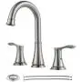 PARLOS Widespread Double Handles Bathroom Faucet with Metal Pop Up Drain and cUPC Faucet Supply Lines, Brushed Nickel, Demeter 13651