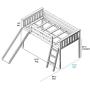 Max & Lily Solid Wood Twin-Size Low Loft Bed with Slide, White