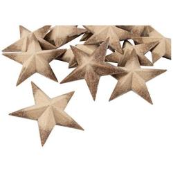 Wooden Stars for Crafts, Star Cutouts (3 x 3 x 1 in, 12 Pieces)