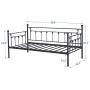 VECELO Daybed Frame Twin Size Multifunctional Metal Platform with Headboard Victorian Style,Mattress Foundation/Children Bed Sofa for Guest Living Room, Black