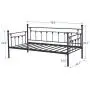VECELO Daybed Frame Twin Size Multifunctional Metal Platform with Headboard Victorian Style,Mattress Foundation/Children Bed Sofa for Guest Living Room, Black VECELO Daybed Frame Twin Size Multifunctional Metal Platform with Headboard Victorian Style,Mattress Foundation/Children Bed Sofa for Guest Living Room, Black