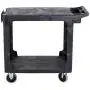 Rubbermaid Commercial Products 2-Shelf Utility/Service Cart, Small, Flat Shelves, Storage Handle, 500 lbs. Capacity, for Warehouse/Garage/Cleaning/Manufacturing (FG450589BLA) Rubbermaid Commercial Products 2-Shelf Utility/Service Cart, Small, Flat Shelves, Storage Handle, 500 lbs. Capacity, for Warehouse/Garage/Cleaning/Manufacturing (FG450589BLA)