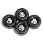 Cotterman 2 1/2'' rubber pad ladder feet , package of four (4) pads with four (4) bolts and four (4) washers fits TiltNRoll, Straddle Base TiltNRoll, TAP, Work Platforms, rolling metal ladders.