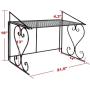 Microwave Stand Metal Microwave oven Shelf Rack DoubleWin Dish Rack Kitchen Organizer Counter Cabinet Storage Racks-Black