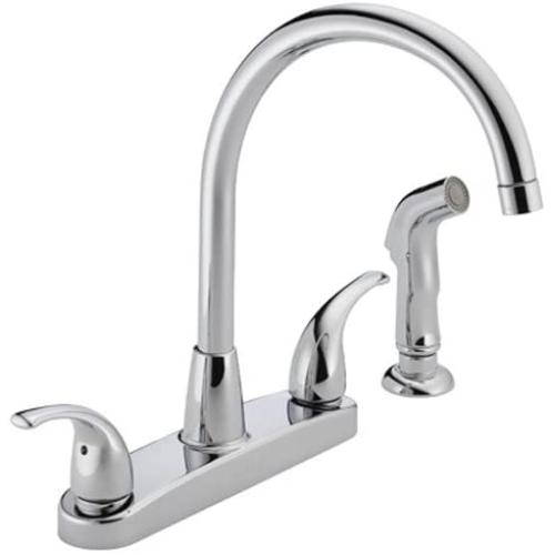 Peerless Tunbridge 2-Handle Kitchen Sink Faucet with Side Sprayer, Chrome P299578LF
