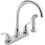 Peerless Tunbridge 2-Handle Kitchen Sink Faucet with Side Sprayer, Chrome P299578LF