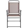 Flash Furniture Nantucket 6 Piece Brown Patio Garden Set with Table, Tan Umbrella and 4 Folding Chairs