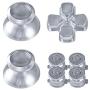 TOMSIN Metal Buttons for DualShock 4, Aluminum Metal Thumbsticks Analog Grip & Bullet Buttons & D-pad for PS4 Controller (Silver)