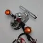 HTTMT- Chrome Smoke Metal Skull Brake Tail Light Signal Compatible with Bobber Choppers Motorcycle Bike [P/N: XH3118B-B-01-CD+SK]