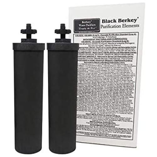 Berkey Authentic Black Berkey Purification Elements - Berkey Water Purifier Replacement Filters (Pack of 2)