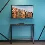 Mr IRONSTONE Bar Table, 47” Rectangular Kitchen Pub Dining Coffee Table High Writing Computer Table, for Narrow Space, Living Room, Dining Room-Sturdy Metal Frame, Easy Assembly, Industrial Design