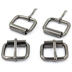 DGOL 20pcs 1 inch Strong Belt Pin Buckle Strap Webbing Roller Buckles Silver and Gunmetal